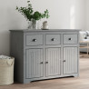Komoda BODO, szara, 115,5x44x80 cm, lite drewno sosnowe