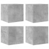 Wiszące szafki TV, 4 szt., szarość betonu, 30,5x30x30 cm