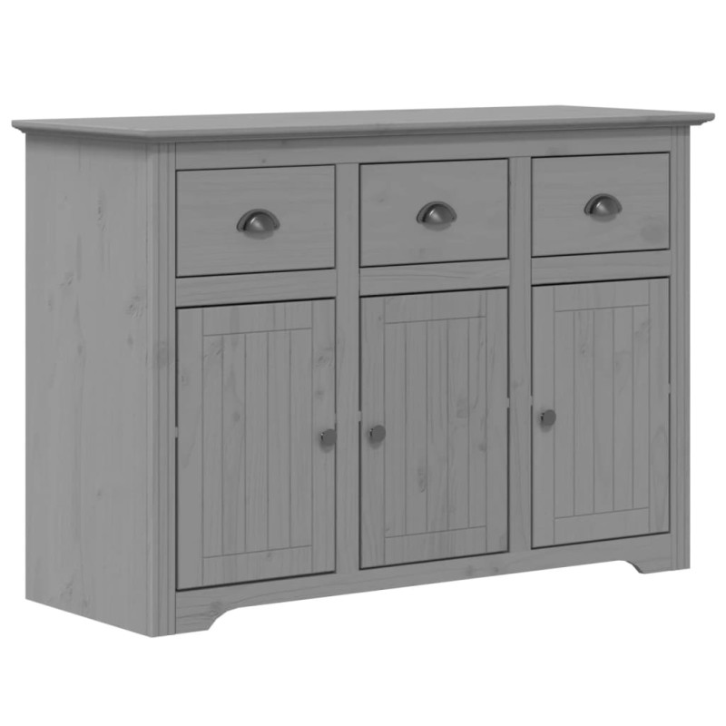 Komoda BODO, szara, 115,5x44x80 cm, lite drewno sosnowe