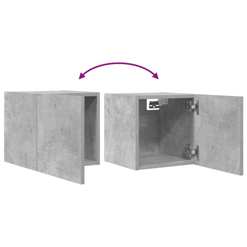 Wiszące szafki TV, 4 szt., szarość betonu, 30,5x30x30 cm