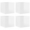 Wiszące szafki TV, 4 szt., wysoki połysk, białe, 30,5x30x30 cm