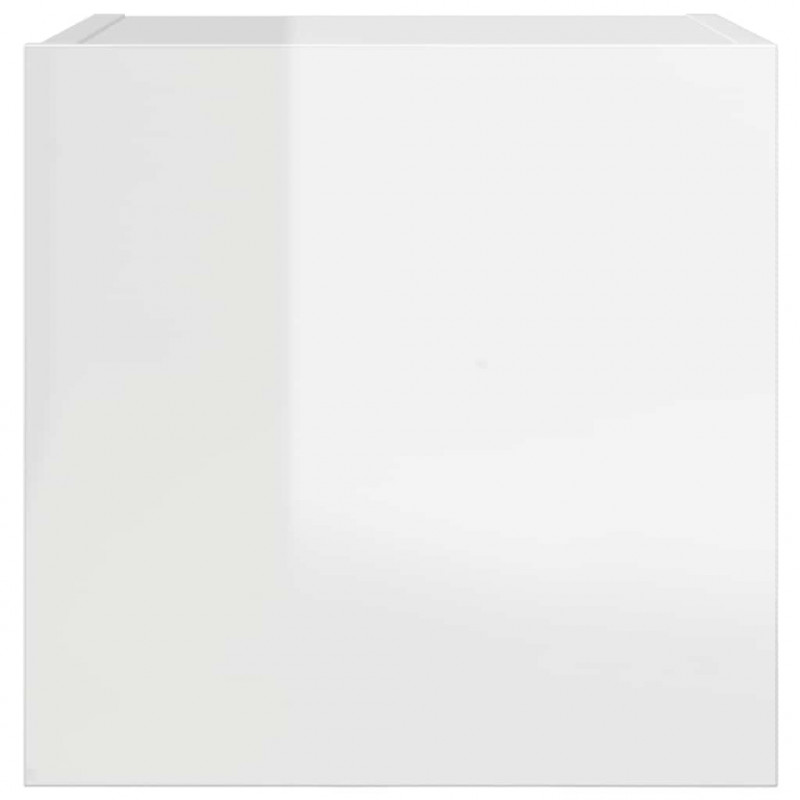 Wiszące szafki TV, 4 szt., wysoki połysk, białe, 30,5x30x30 cm