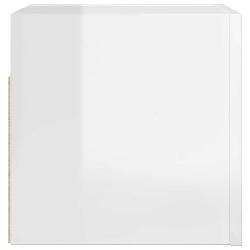 Wiszące szafki TV, 4 szt., wysoki połysk, białe, 30,5x30x30 cm