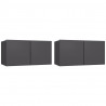 Szafki wiszące pod TV 2 szt., szare, 60x30x30 cm
