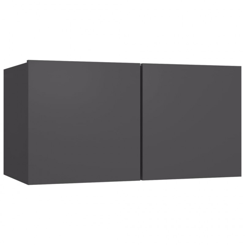 Szafki wiszące pod TV 2 szt., szare, 60x30x30 cm