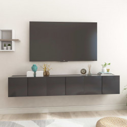 Szafki wiszące pod TV 3 szt., szare, 60x30x30 cm