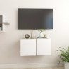 Szafki wiszące pod TV, biel i dąb sonoma, 60x30x30 cm