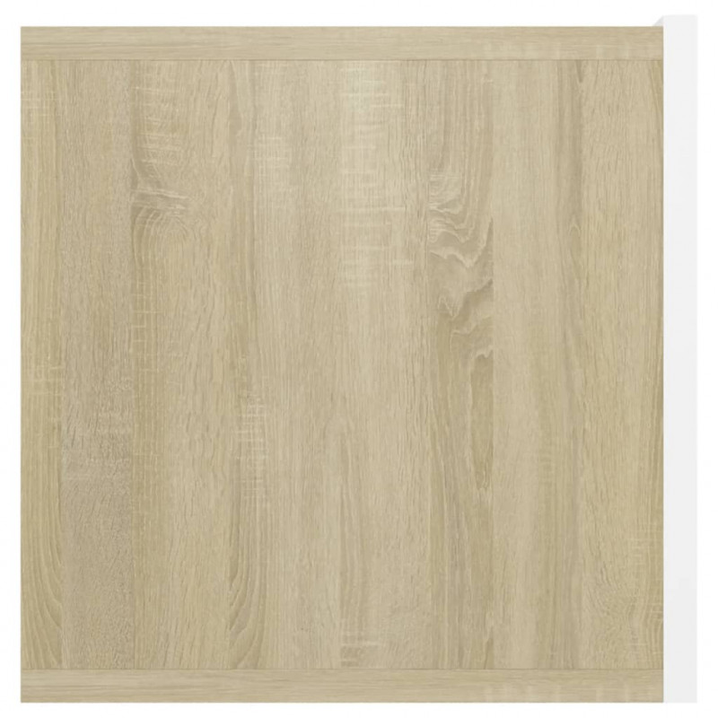 Szafki wiszące pod TV, biel i dąb sonoma, 60x30x30 cm