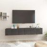 Szafki wiszące pod TV 3 szt., wysoki połysk, szare, 60x30x30 cm