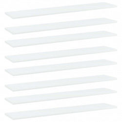 Półki na książki, 8 szt., białe, 100x20x1,5 cm, płyta wiórowa