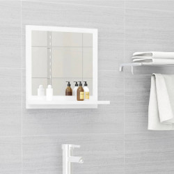 Lustro łazienkowe, wysoki połysk, białe, 40x10,5x37 cm