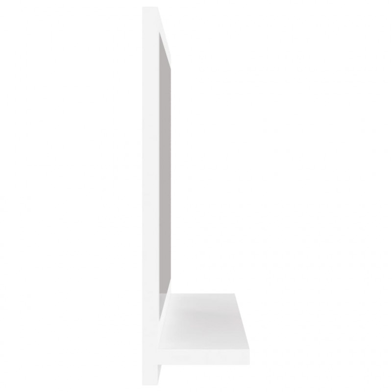Lustro łazienkowe, wysoki połysk, białe, 40x10,5x37 cm