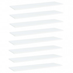 Półki na książki, 8 szt., białe, 100x30x1,5 cm, płyta wiórowa