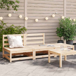 3-cz. zestaw wypoczynkowy do ogrodu, lite drewno sosnowe