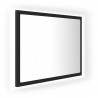 Lustro łazienkowe z LED, szare, 60x8,5x37 cm, akryl