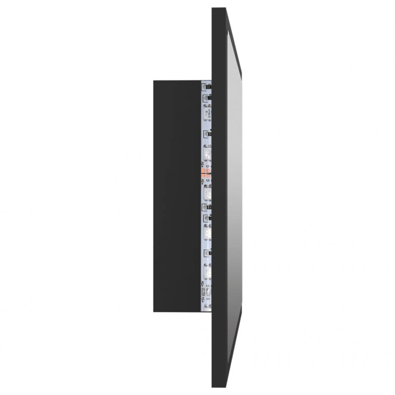 Lustro łazienkowe z LED, szare, 60x8,5x37 cm, akryl
