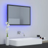 Lustro łazienkowe z LED, szare, 60x8,5x37 cm, akryl