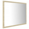 Lustro łazienkowe LED, kolor dąb sonoma, 60x8,5x37 cm, akryl