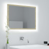 Lustro łazienkowe LED, kolor dąb sonoma, 60x8,5x37 cm, akryl