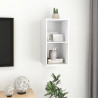 Wisząca szafka TV, biała, 37x37x72 cm, materiał drewnopochodny