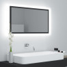 Lustro łazienkowe z LED, szare, 80x8,5x37 cm, akryl