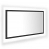 Lustro łazienkowe z LED, szare, 80x8,5x37 cm, akryl