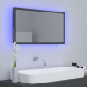 Lustro łazienkowe z LED, szare, 80x8,5x37 cm, akryl