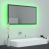 Lustro łazienkowe z LED, szare, 80x8,5x37 cm, akryl
