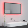 Lustro łazienkowe z LED, szare, 80x8,5x37 cm, akryl