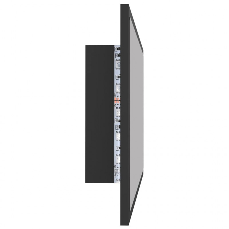 Lustro łazienkowe z LED, szare, 80x8,5x37 cm, akryl
