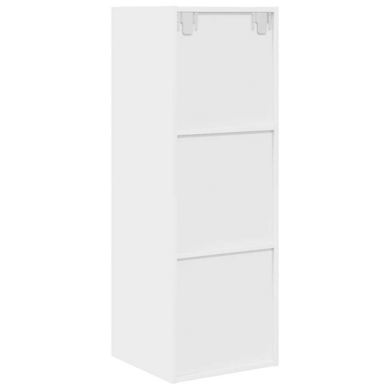 Wisząca szafka pod TV, biała, 37x37x107 cm