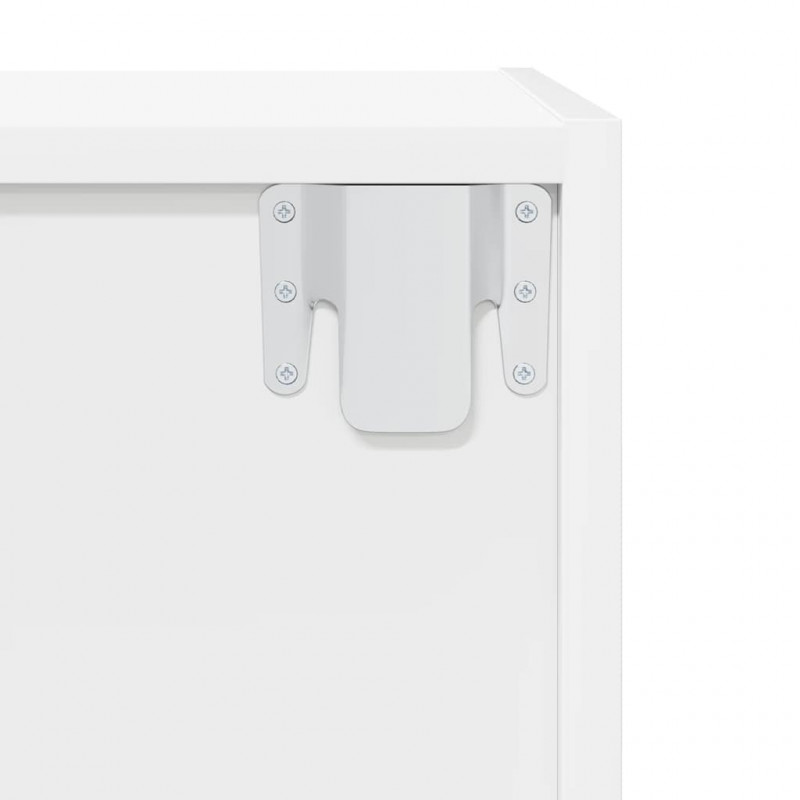 Wisząca szafka pod TV, biała, 37x37x107 cm