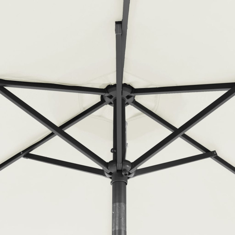 Parasol ogrodowy na stalowym słupku, biały, 225x225x212 cm