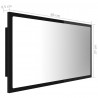 Lustro łazienkowe LED, wysoki połysk czarne, 80x8,5x37cm, akryl