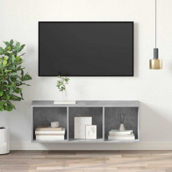 Wisząca szafka pod TV, szarość betonu, 37x37x107 cm