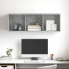 Wisząca szafka pod TV, szarość betonu, 37x37x107 cm