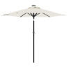 Parasol ogrodowy z LED, stalowy słupek, biały, 225x225x212 cm