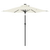 Parasol ogrodowy z LED, stalowy słupek, biały, 225x225x212 cm