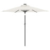 Parasol ogrodowy z LED, stalowy słupek, biały, 225x225x212 cm