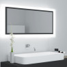 Lustro łazienkowe z LED, szare, 100x8,5x37 cm, akryl
