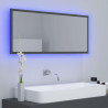 Lustro łazienkowe z LED, szare, 100x8,5x37 cm, akryl