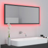 Lustro łazienkowe z LED, szare, 100x8,5x37 cm, akryl