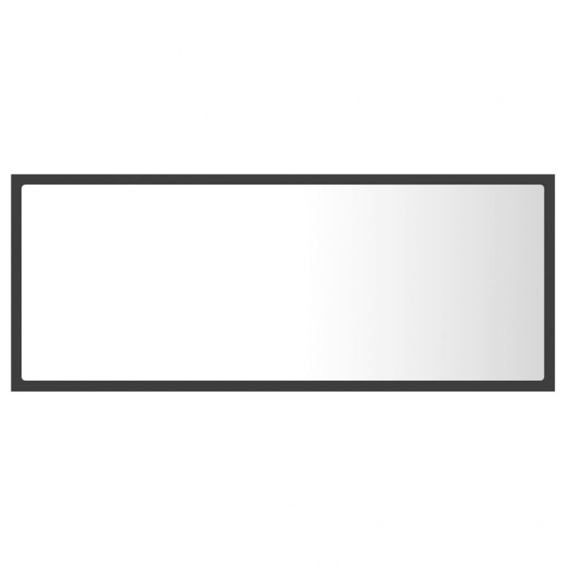 Lustro łazienkowe z LED, szare, 100x8,5x37 cm, akryl