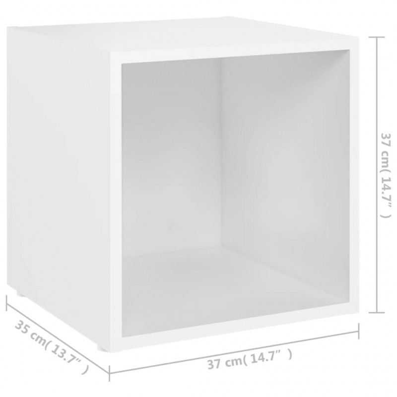 Szafka pod telewizor, biała 37x35x37 cm materiał drewnopochodny