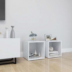 Szafki pod TV 2 szt., białe 37x35x37 cm materiał drewnopochodny