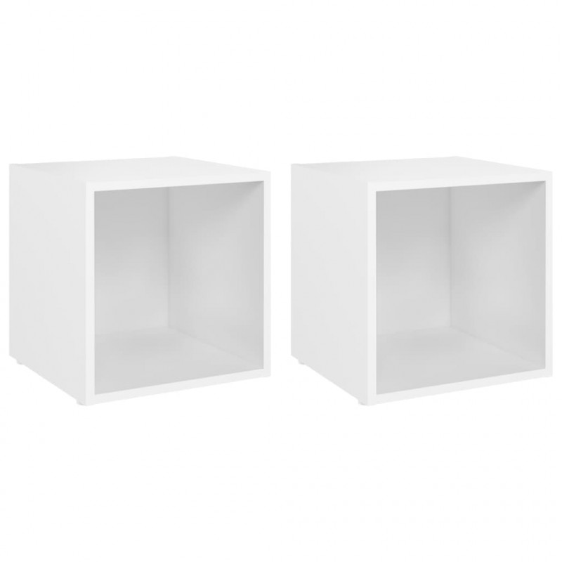 Szafki pod TV 2 szt., białe 37x35x37 cm materiał drewnopochodny