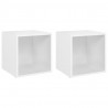 Szafki pod TV 2 szt., białe 37x35x37 cm materiał drewnopochodny
