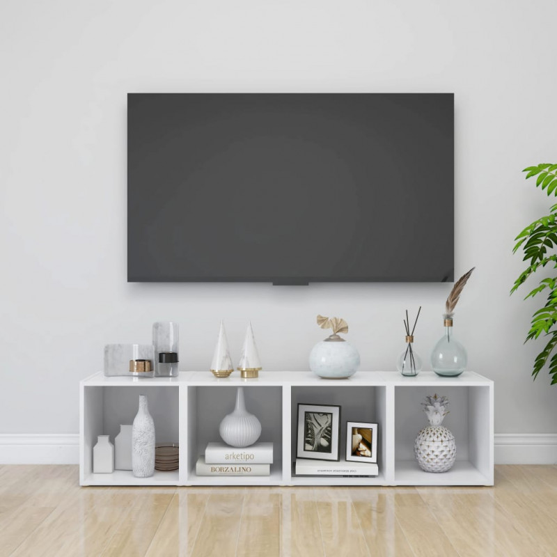 Szafki pod TV 2 szt., białe 37x35x37 cm materiał drewnopochodny