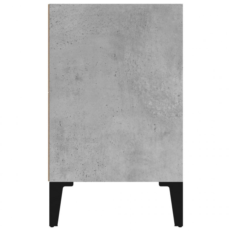 Szafka nocna z metalowymi nóżkami, szarość betonu, 40x30x50 cm