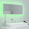 Lustro łazienkowe LED, wysoki połysk białe, 100x8,5x37cm, akryl